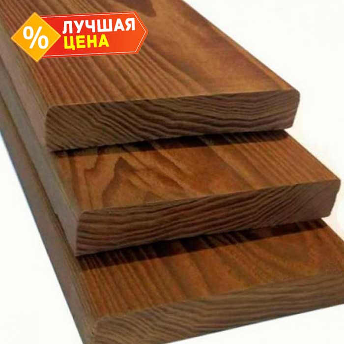 Строганная доска 20x120x3000 мм Экстра термо-лиственница Коричневый